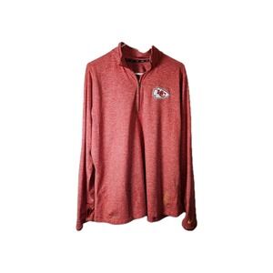 NFL Nike Dri Fit Half Zip Womens 2X Kansas City Chiefs Red 1/4 Zip Thumb Holes